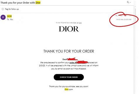 ordering from dior